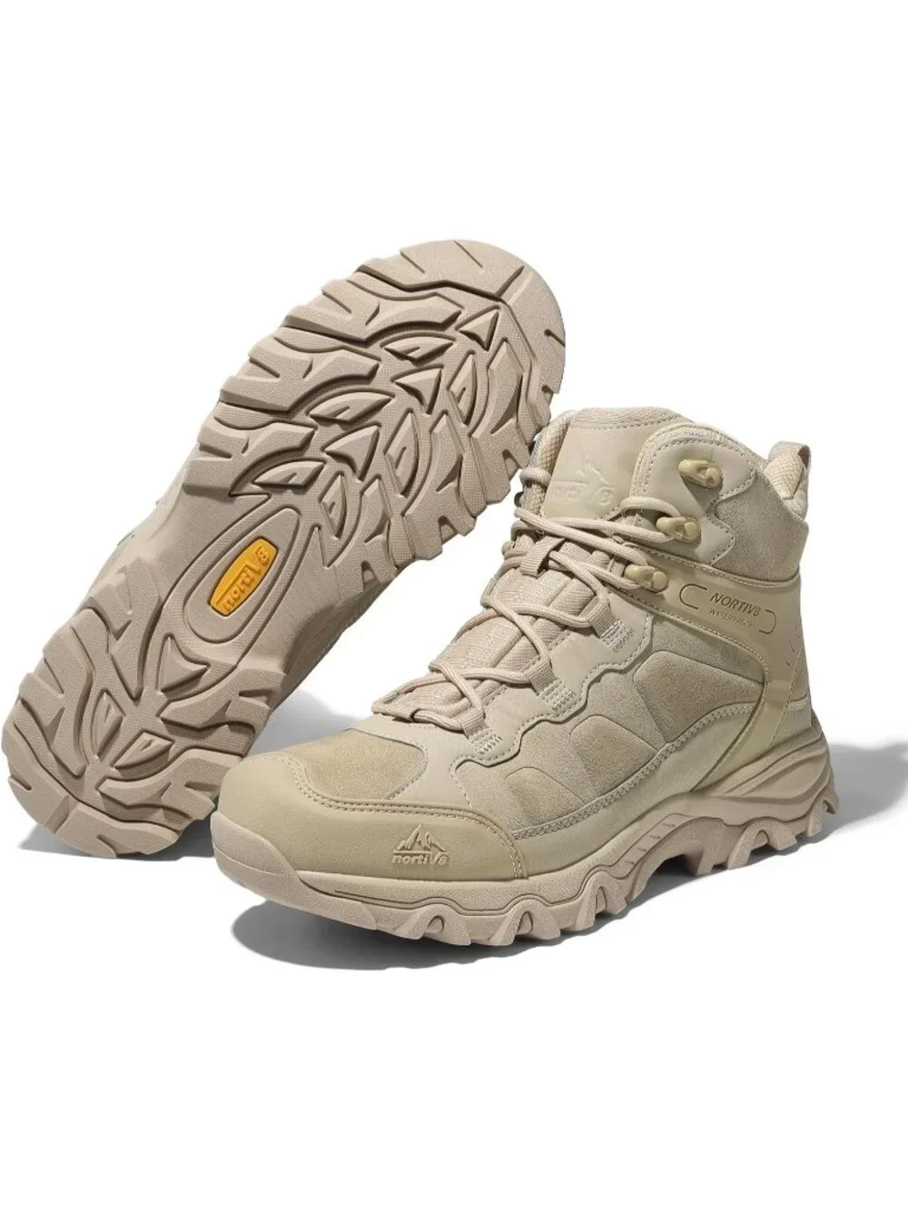 Men's Sand Waterproof Shoes Casual Mid Top Round Toe Non Slip Hiking Boots